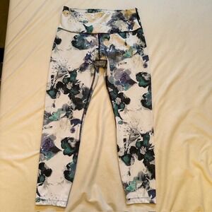 Apana Women's Medium Floral Leggings Athletic Yoga Gym Workout‎ Fitness